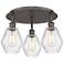 Cindyrella 17.75"W 3 Light Oil Rubbed Bronze Flush Mount w/ Seedy Shad