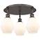 Cindyrella 17.75"W 3 Light Oil Rubbed Bronze Flush Mount w/ White Shad
