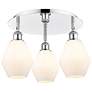 Cindyrella 17.75"W 3 Light Polished Chrome Flush Mount w/ Cased White