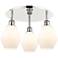 Cindyrella 17.75"W 3 Light Polished Nickel Flush Mount w/ Cased White