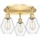 Cindyrella 17.75"W 3 Light Satin Gold Flush Mount With Clear Glass Sha