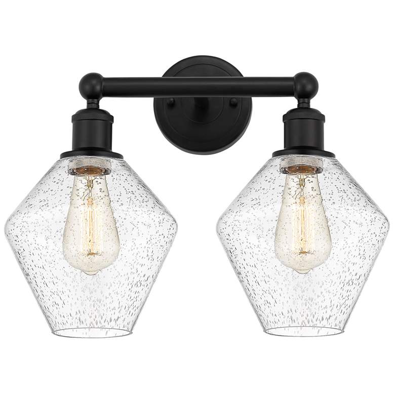 Image 1 Cindyrella 17" Wide 2 Light Matte Black Bath Vanity Light With Seedy S