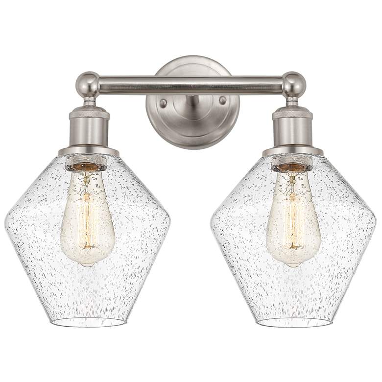 Image 1 Cindyrella 17" Wide 2 Light Satin Nickel Bath Vanity Light With Seedy
