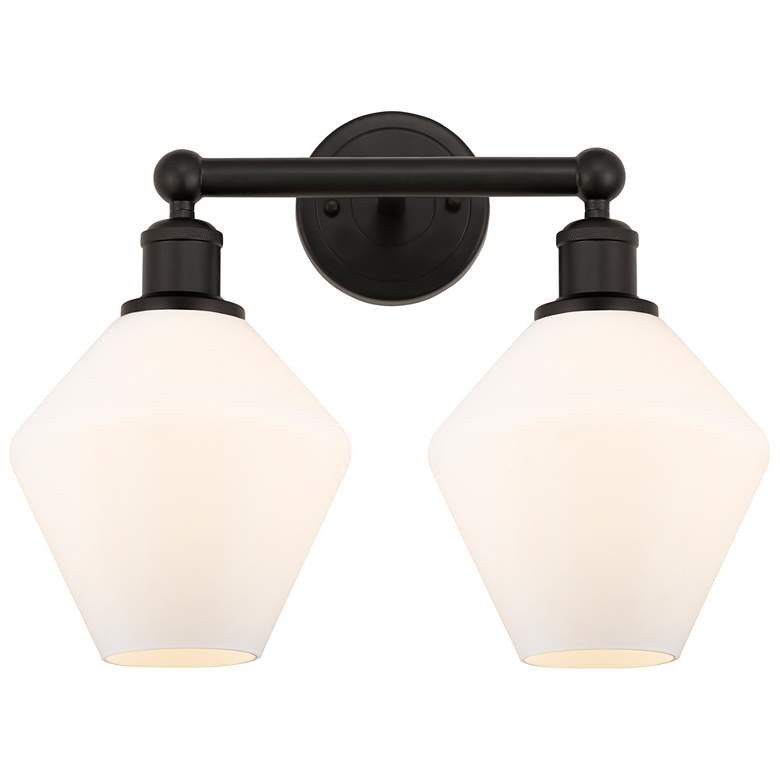 Image 1 Cindyrella 17"W 2 Light Oil Rubbed Bronze Bath Light With Cased White