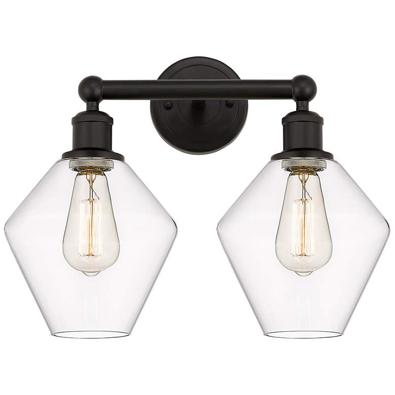 Image 1 Cindyrella 17"W 2 Light Oil Rubbed Bronze Bath Light With Clear Shade