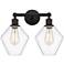 Cindyrella 17"W 2 Light Oil Rubbed Bronze Bath Light With Clear Shade
