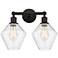 Cindyrella 17"W 2 Light Oil Rubbed Bronze Bath Light With Seedy Shade