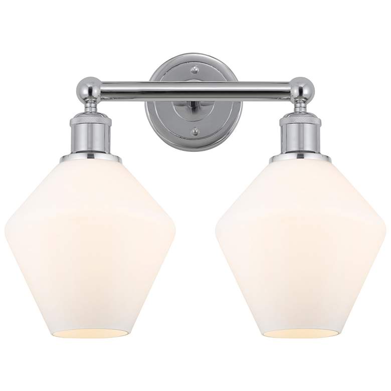 Image 1 Cindyrella 17"W 2 Light Polished Chrome Bath Light With Cased White Sh