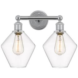 Cindyrella 17&quot;W 2 Light Polished Chrome Bath Vanity Light With Clear S