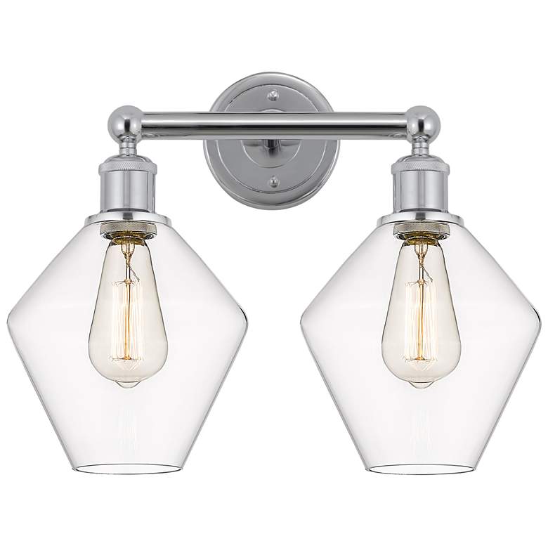 Image 1 Cindyrella 17"W 2 Light Polished Chrome Bath Vanity Light With Clear S