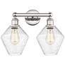 Cindyrella 17"W 2 Light Polished Nickel Bath Vanity Light w/ Seedy Sha