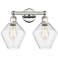 Cindyrella 17"W 2 Light Polished Nickel Bath Vanity Light w/ Seedy Sha
