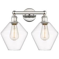 Cindyrella 17&quot;W 2 Light Polished Nickel Bath Vanity Light With Clear S