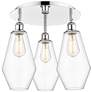 Cindyrella 18.75"W 3 Light Polished Chrome Flush Mount w/ Clear Glass