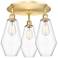 Cindyrella 18.75"W 3 Light Satin Gold Flush Mount With Clear Glass Sha