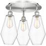 Cindyrella 18.75"W 3 Light Satin Nickel Flush Mount With Clear Glass S