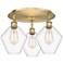 Cindyrella 19.75"W 3 Light Brushed Brass Flush Mount With Clear Glass