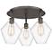 Cindyrella 19.75"W 3 Light Oil Rubbed Bronze Flush Mount w/ Clear Shad