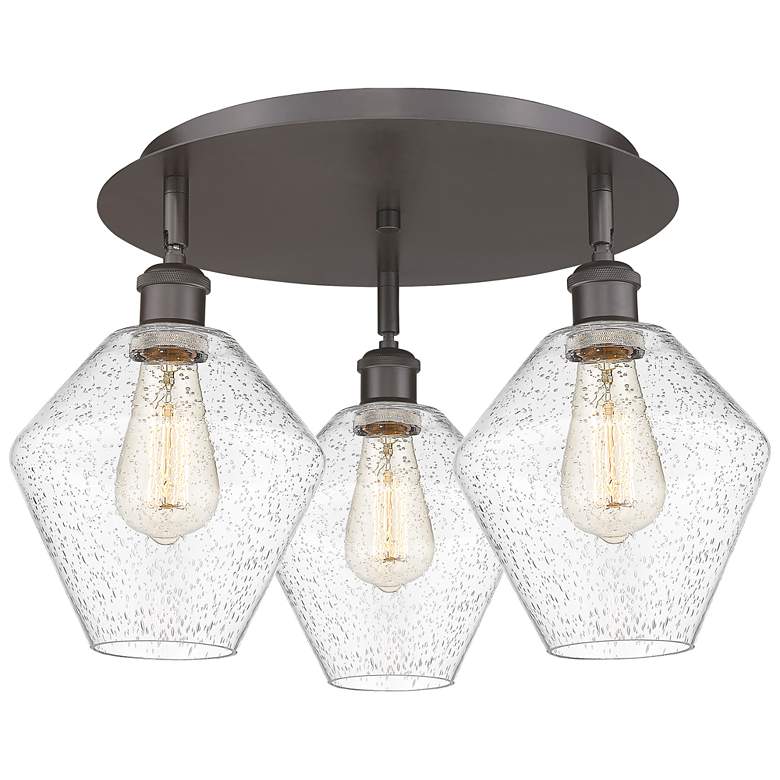 Image 1 Cindyrella 19.75"W 3 Light Oil Rubbed Bronze Flush Mount w/ Seedy Shad