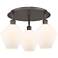 Cindyrella 19.75"W 3 Light Oil Rubbed Bronze Flush Mount w/ White Shad