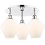 Cindyrella 19.75"W 3 Light Polished Chrome Flush Mount w/ Cased White