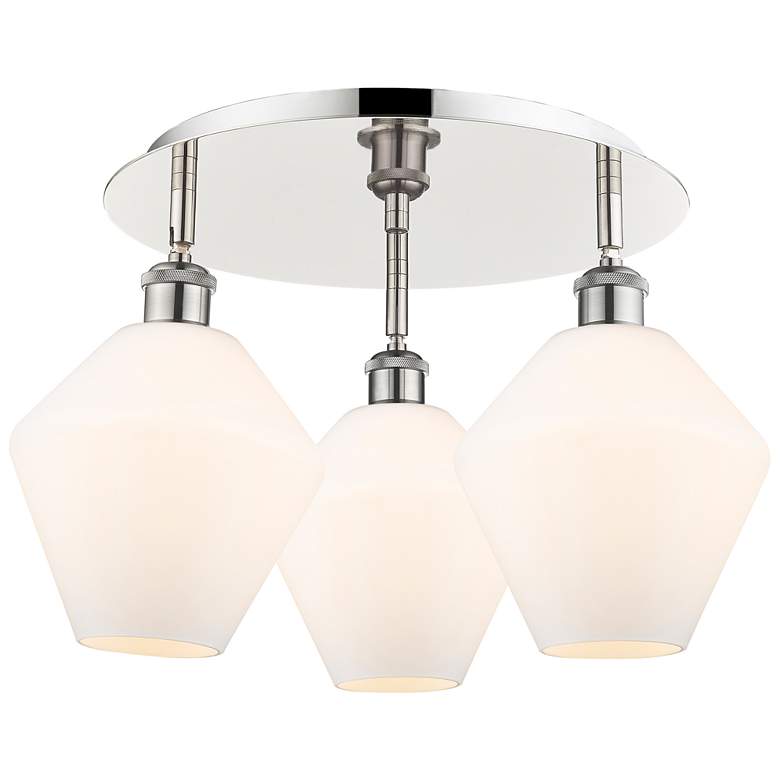 Image 1 Cindyrella 19.75"W 3 Light Polished Nickel Flush Mount w/ Cased White