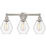 Cindyrella 24" 3-Light Brushed Satin Nickel Bath Light w/ Clear Shade