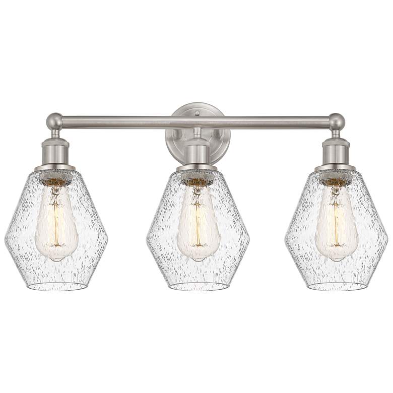 Image 1 Cindyrella 24" 3-Light Brushed Satin Nickel Bath Light w/ Seedy Shade