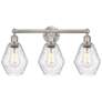 1_Cindyrella 24" 3-Light Brushed Satin Nickel Bath Light w/ Seedy Shade