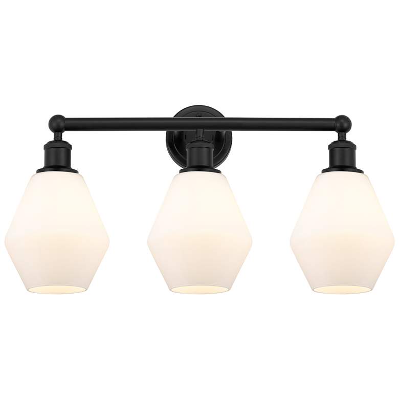 Image 1 Cindyrella 24" 3-Light Matte Black Bath Light w/ Cased Matte White Sha
