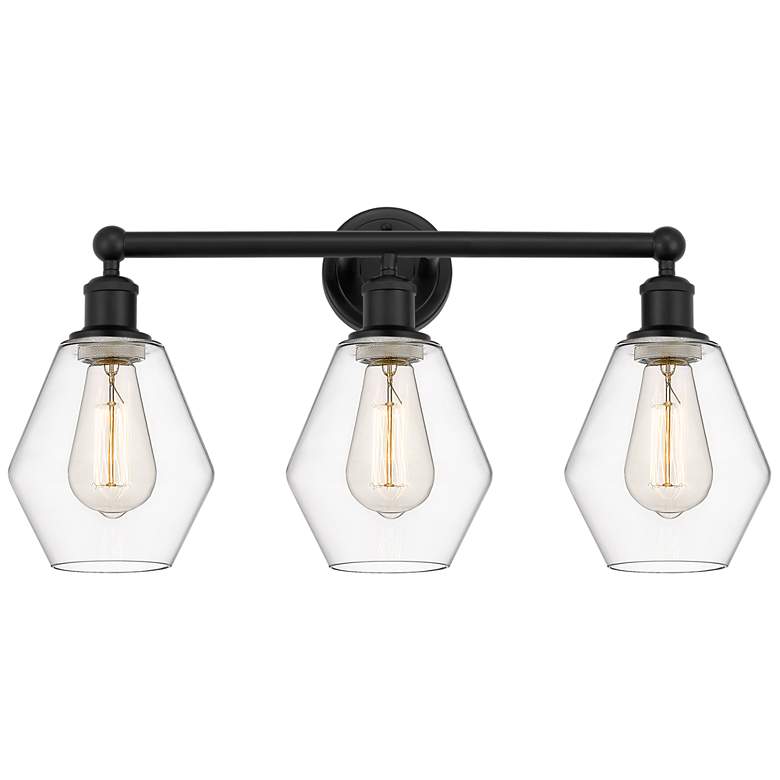 Image 1 Cindyrella 24" 3-Light Matte Black Bath Light w/ Clear Shade