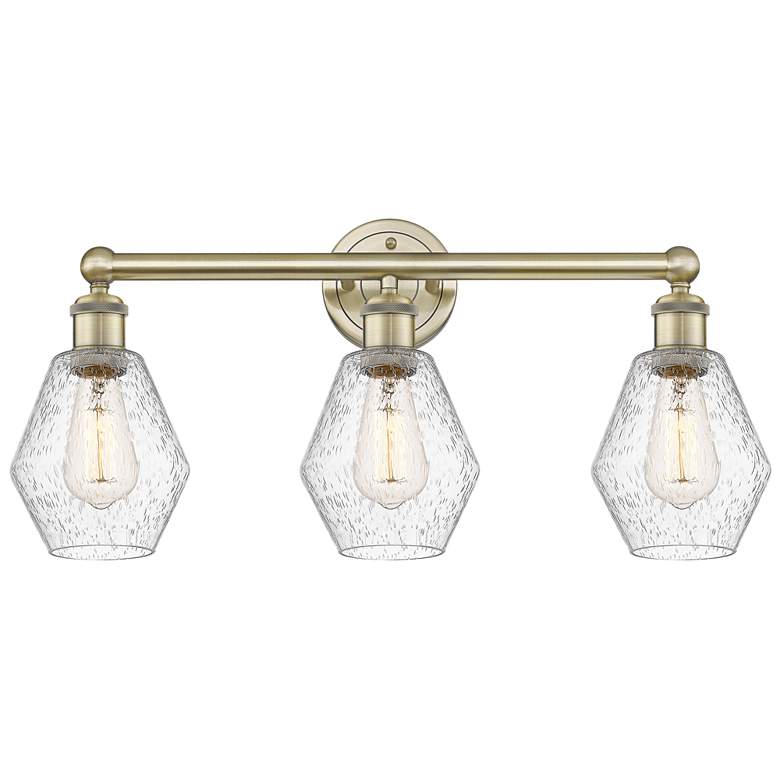 Image 1 Cindyrella 24"W 3 Light Antique Brass Bath Vanity Light With Seedy Sha