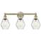 Cindyrella 24"W 3 Light Antique Brass Bath Vanity Light With Seedy Sha