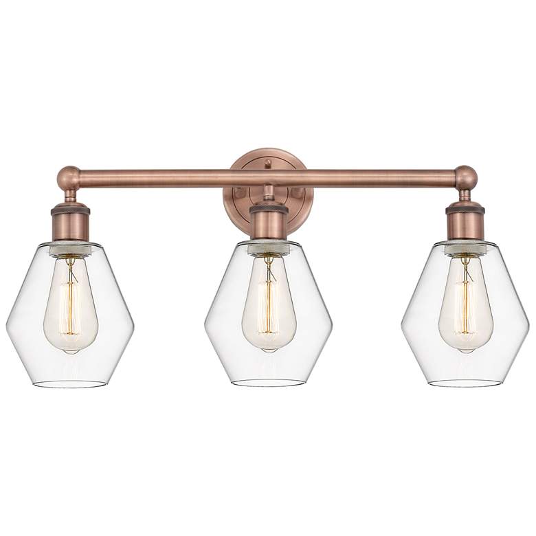 Image 1 Cindyrella 24"W 3 Light Antique Copper Bath Vanity Light With Clear Sh