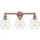 Cindyrella 24"W 3 Light Antique Copper Bath Vanity Light With Clear Sh