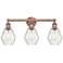 Cindyrella 24"W 3 Light Antique Copper Bath Vanity Light With Seedy Sh