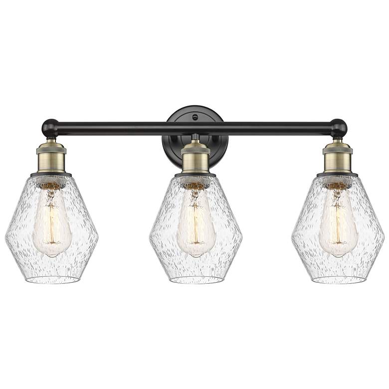 Image 1 Cindyrella 24"W 3 Light Black Antique Brass Bath Light With Seedy Shad