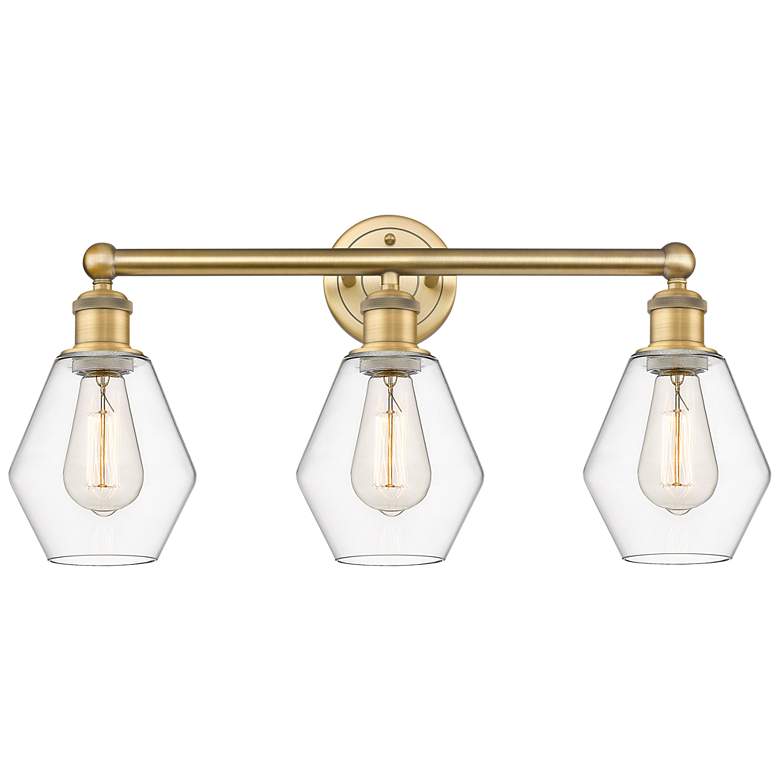 Image 1 Cindyrella 24"W 3 Light Brushed Brass Bath Vanity Light With Clear Sha