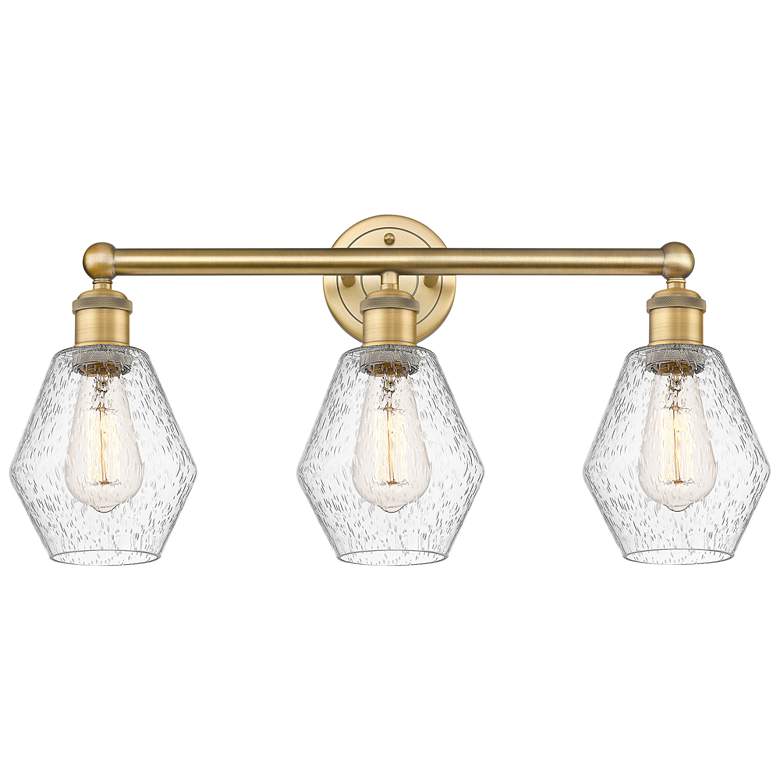 Image 1 Cindyrella 24"W 3 Light Brushed Brass Bath Vanity Light With Seedy Sha