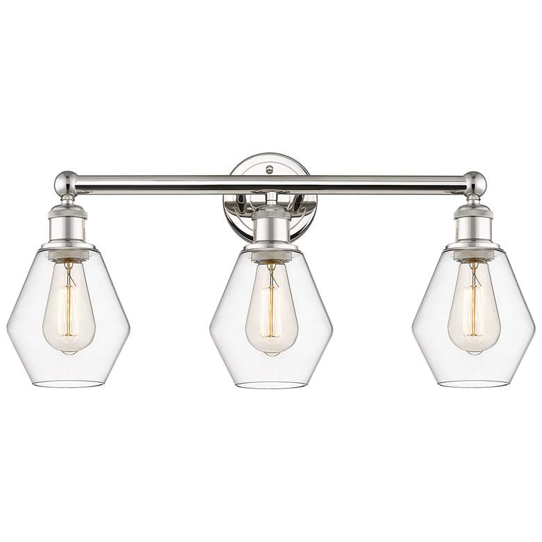 Image 1 Cindyrella 24"W 3 Light Polished Nickel Bath Vanity Light With Clear S