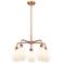 Cindyrella 24"W 5 Light Copper Stem Hung Chandelier With Cased White S