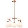 Cindyrella 24"W 5 Light Copper Stem Hung Chandelier With Cased White S