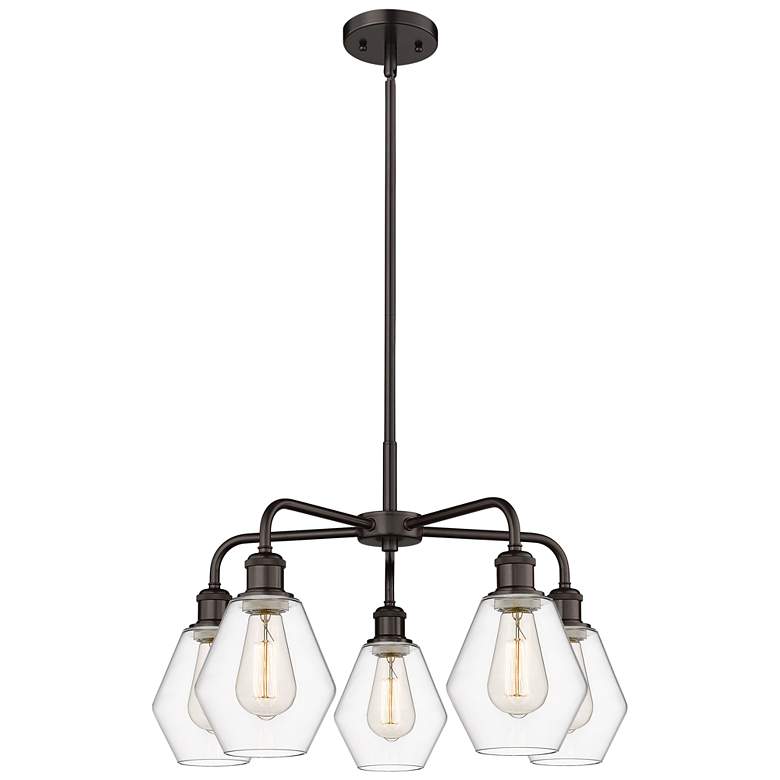 Image 1 Cindyrella 24"W 5 Light Oil Rubbed Bronze Stem Chandelier w/ Clear Sha