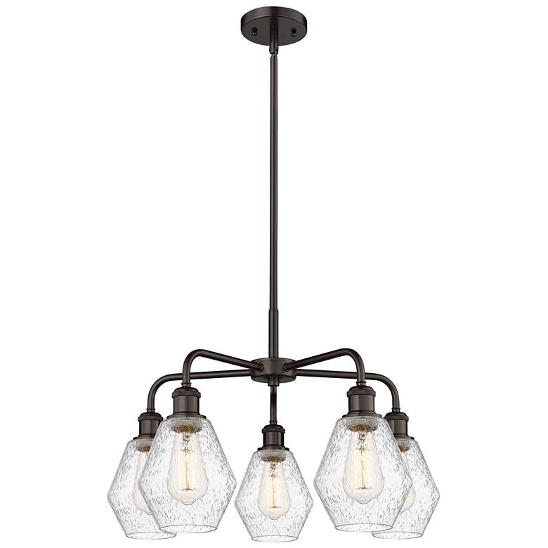 Image 1 Cindyrella 24"W 5 Light Oil Rubbed Bronze Stem Chandelier w/ Seedy Sha