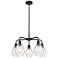 Cindyrella 24"W 5 Light Oil Rubbed Bronze Stem Chandelier w/ Seedy Sha