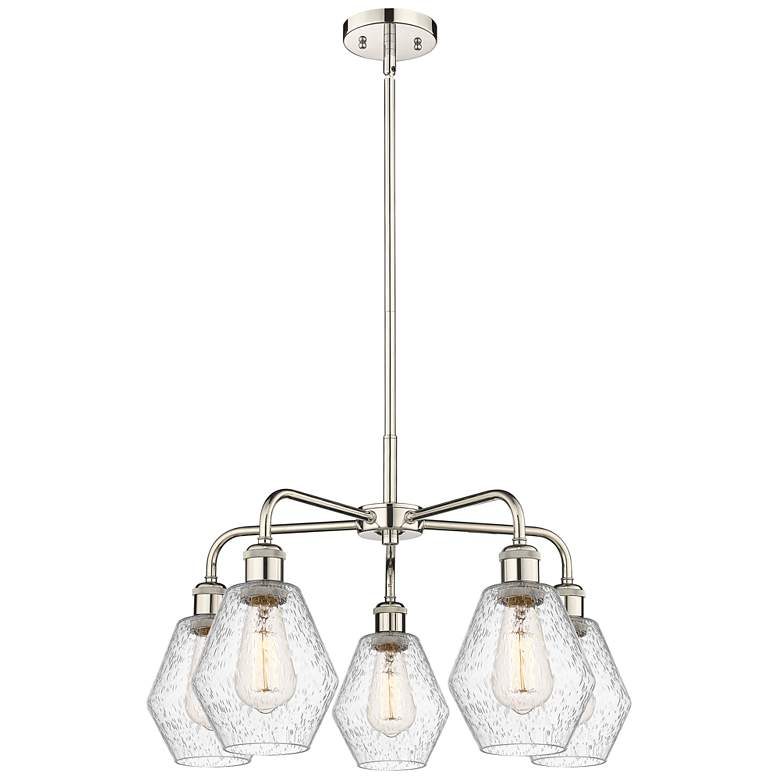Image 1 Cindyrella 24"W 5 Light Polished Nickel Stem Hung Chandelier w/ Seedy