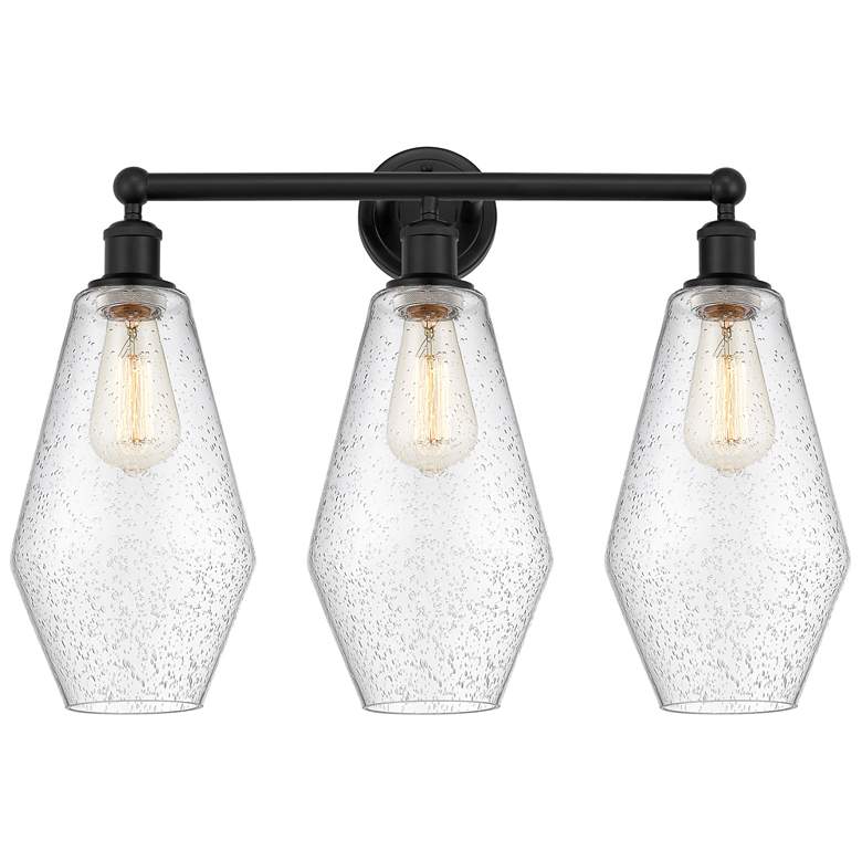 Image 1 Cindyrella 25" Wide 3 Light Matte Black Bath Vanity Light With Seedy S