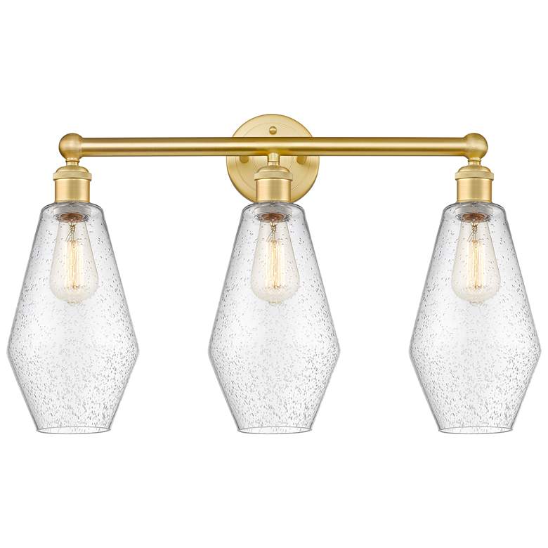 Image 1 Cindyrella 25" Wide 3 Light Satin Gold Bath Vanity Light With Seedy Sh