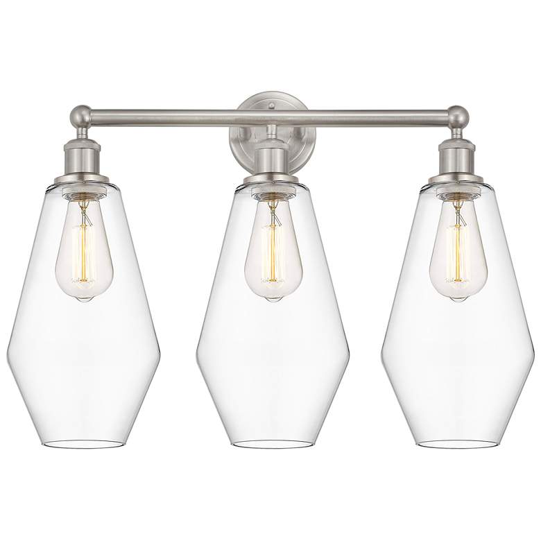 Image 1 Cindyrella 25" Wide 3 Light Satin Nickel Bath Vanity Light With Clear