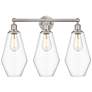 Cindyrella 25" Wide 3 Light Satin Nickel Bath Vanity Light With Clear